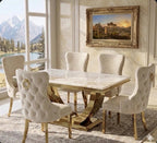London Marble Dining Table w/ Gold Legs Home Store Living
