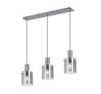 Brandon Ripple Linear Pendant, 3 Light Adjustable E27 Home Store Living
