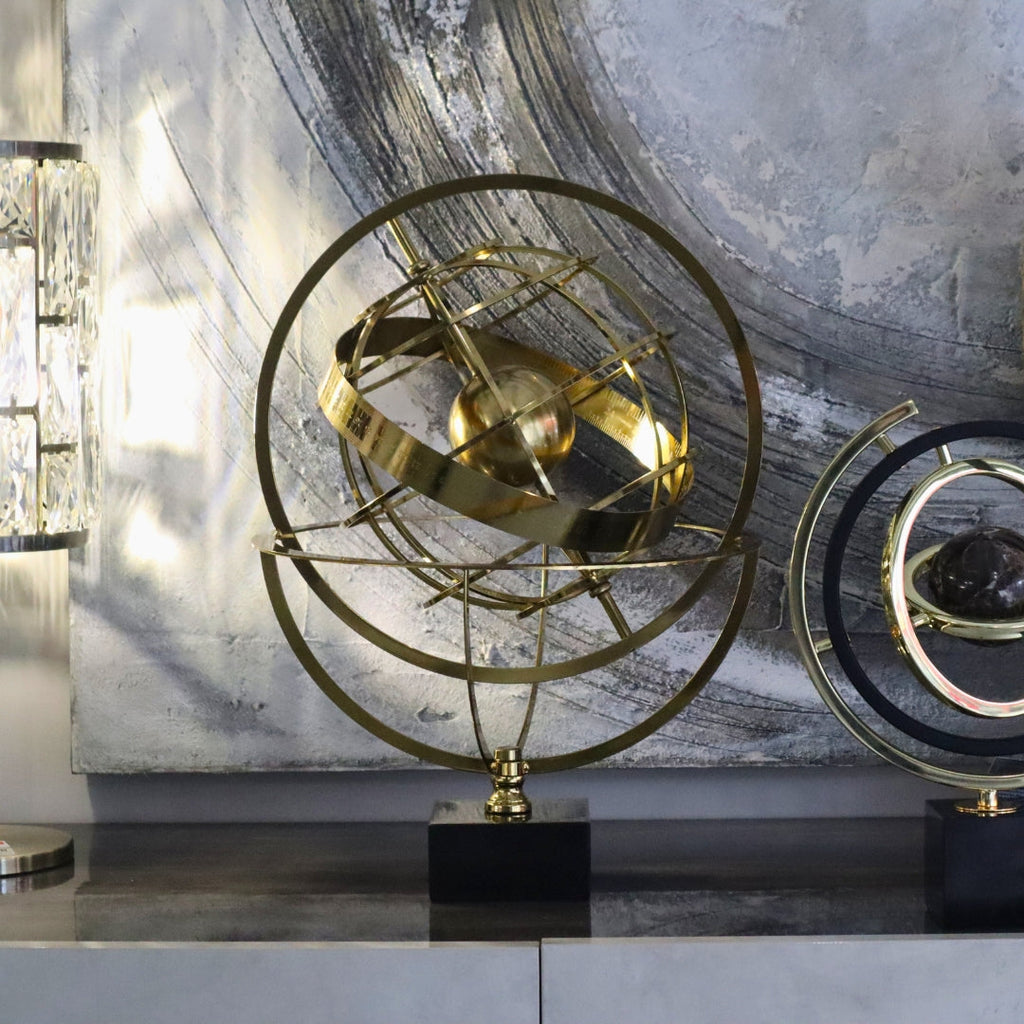 Large Gold Armillary Sundial Sphere 46cm Ivan