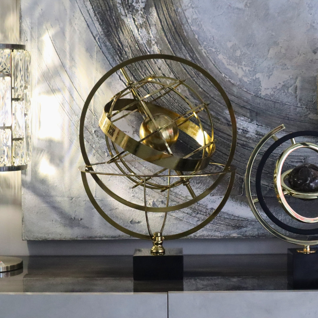 Large Gold Armillary Sundial Sphere 46cm Ivan