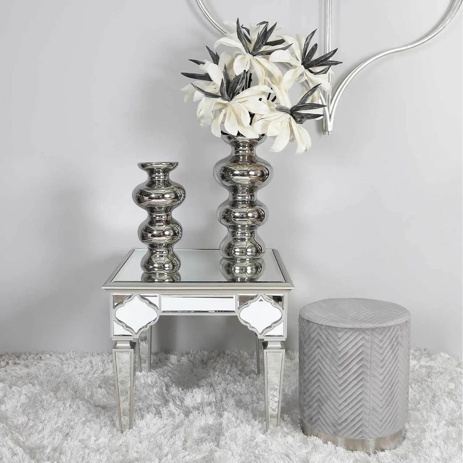 Value Large Ceramic Silver Vase Home Store Living