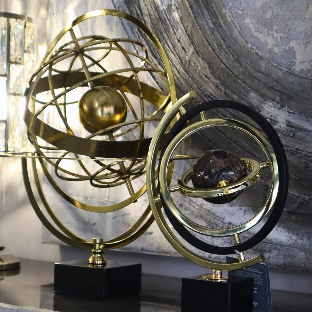 Large Gold Armillary Sundial Sphere 46cm Ivan