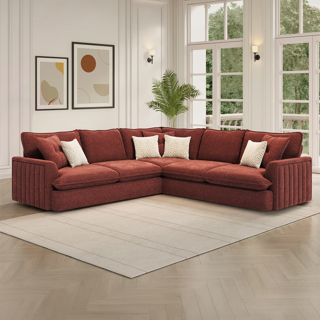 Bromley Fluted Chenille Sofa Range w/ Accents Lebus