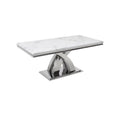 Octavia 1.8m White Marble Dining Table with Chrome Base Vida living