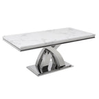 Octavia 1.8m White Marble Dining Table with Chrome Base Vida living