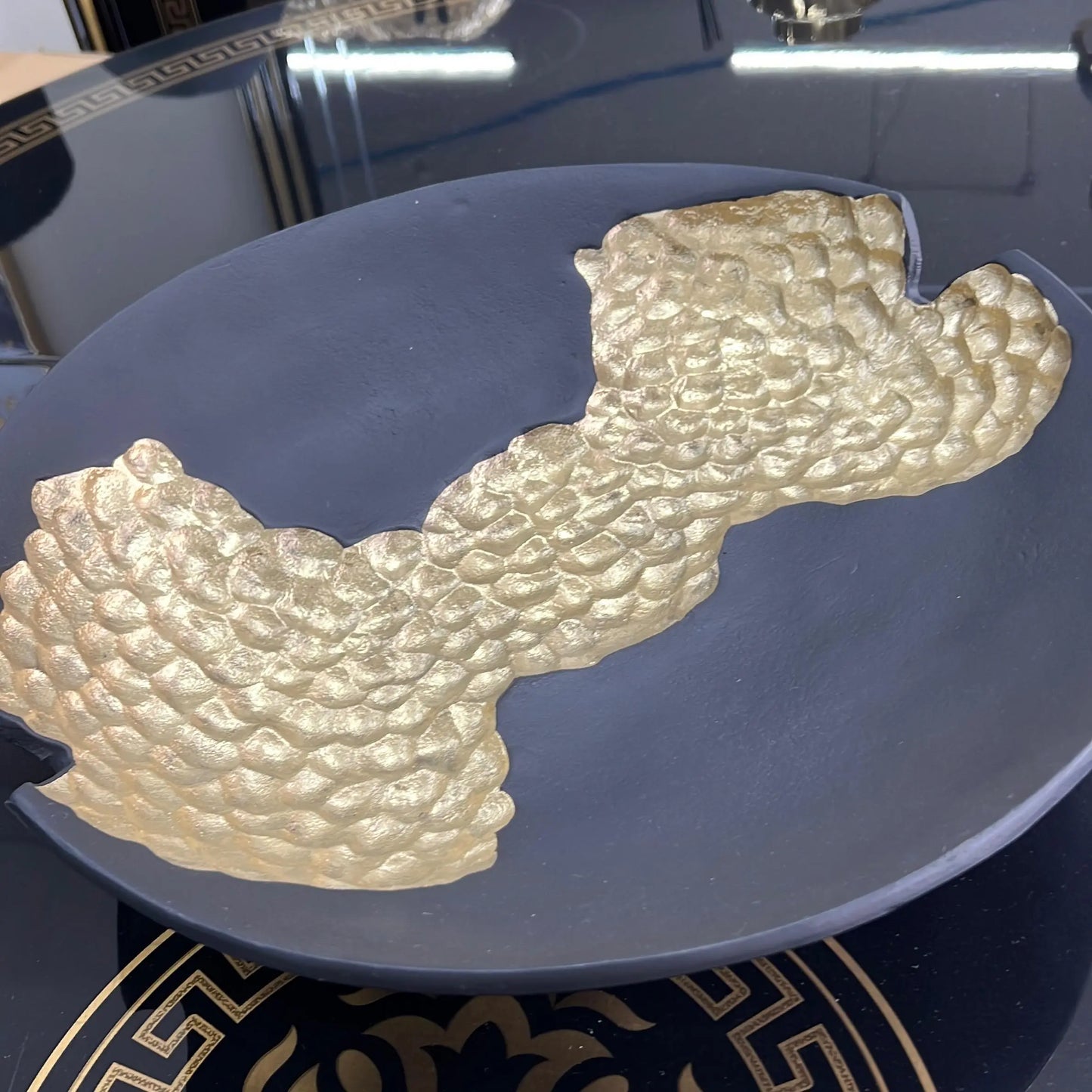 Black & Gold Textured Dish Home Store Living