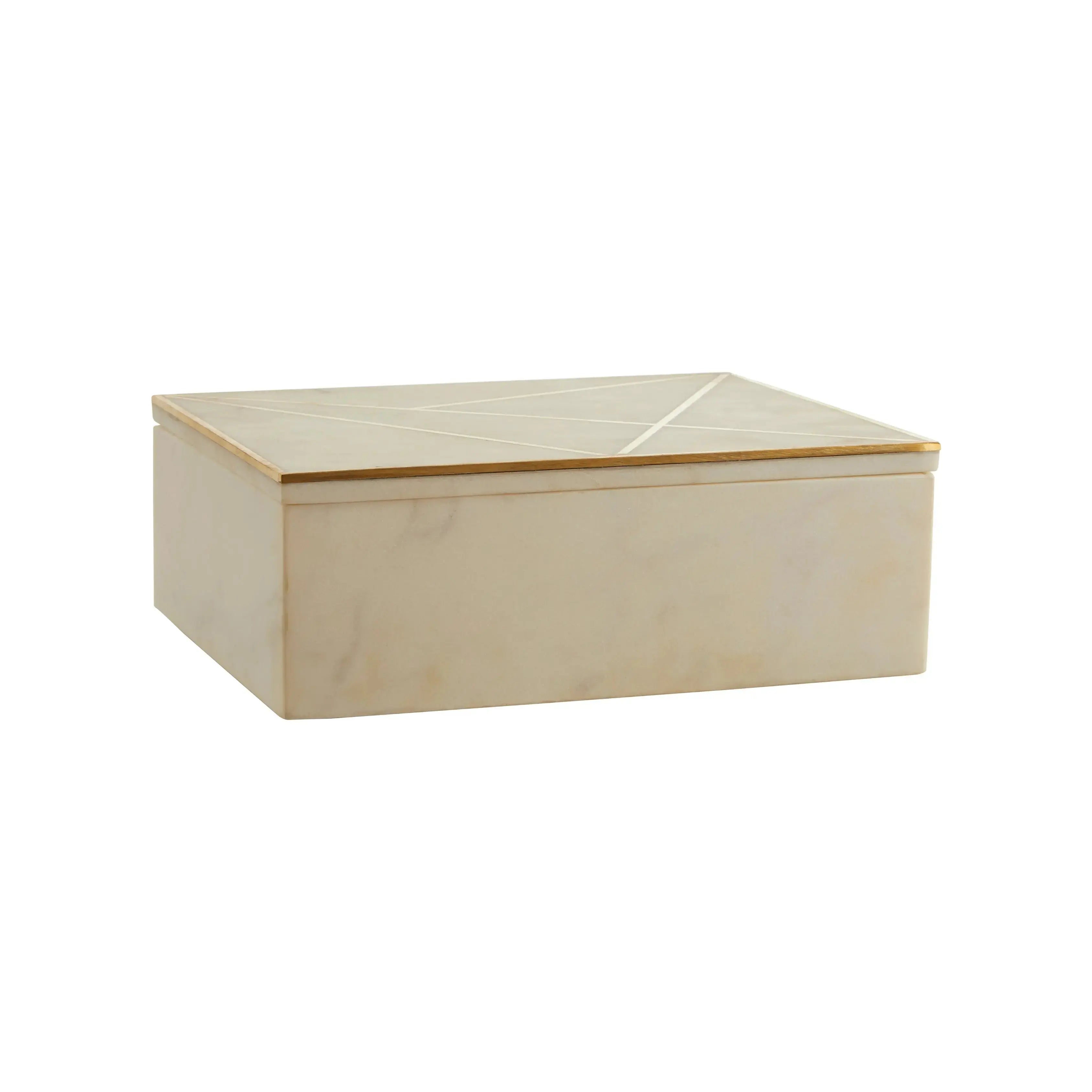 Serana Large White Marble Trinket Box - Home Store Living