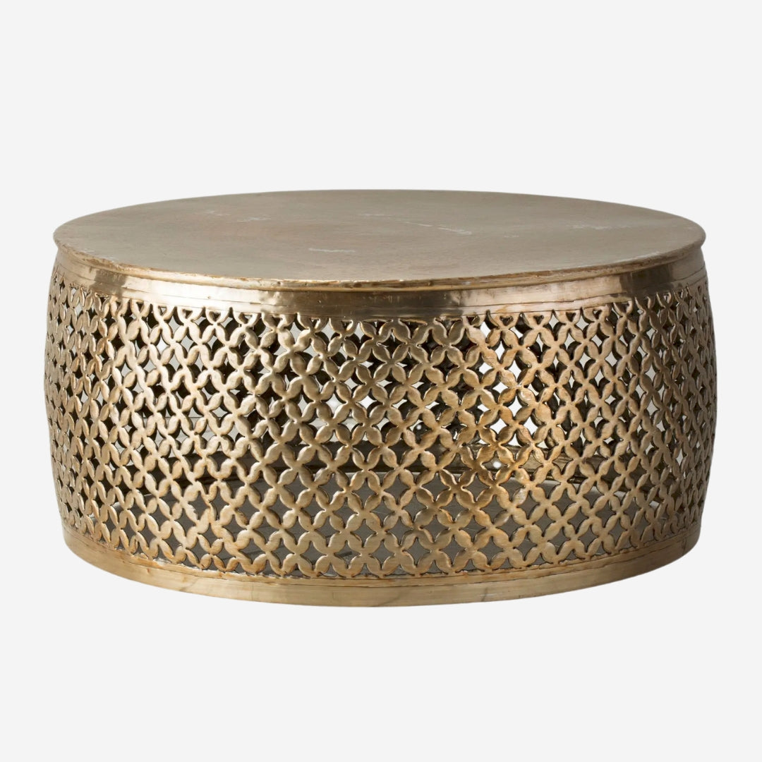 Khalasar Antique Gold Round Coffee Table Gallery Direct