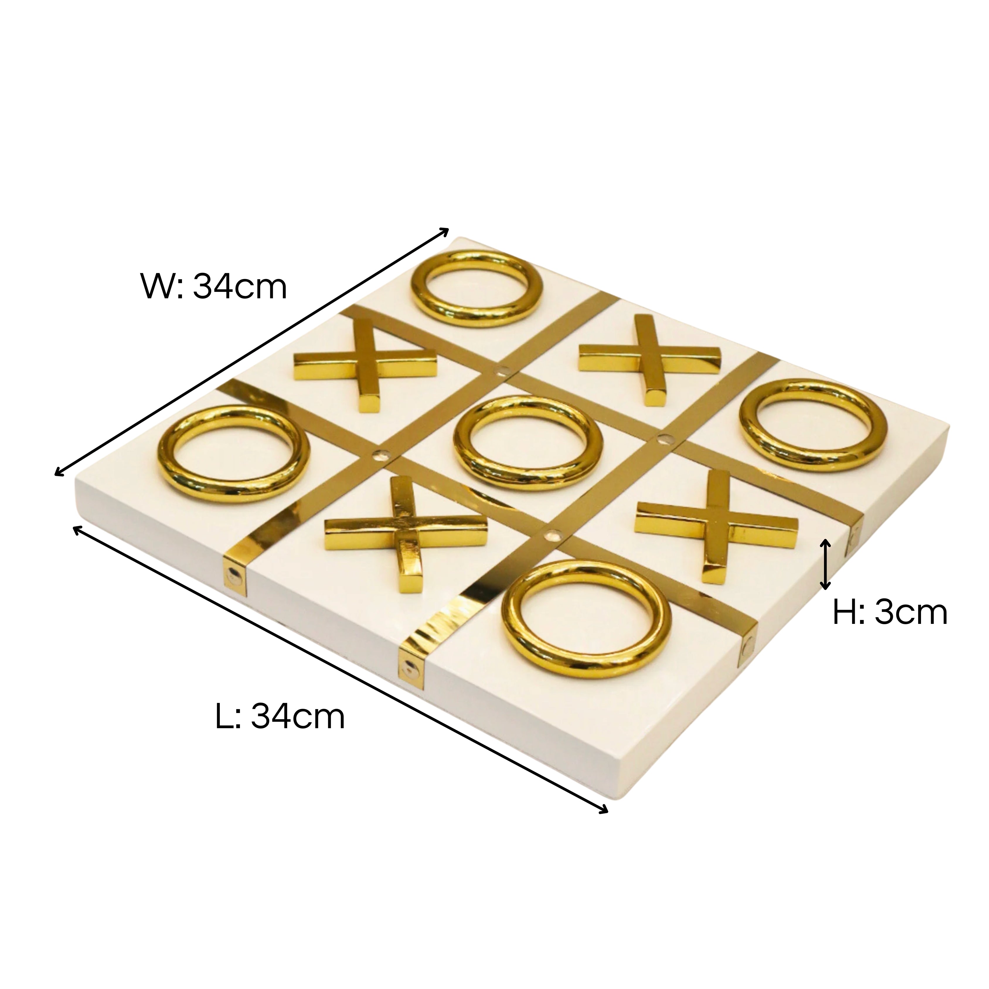 White & Gold Tic-Tac-Toe Game Ornament Ivan
