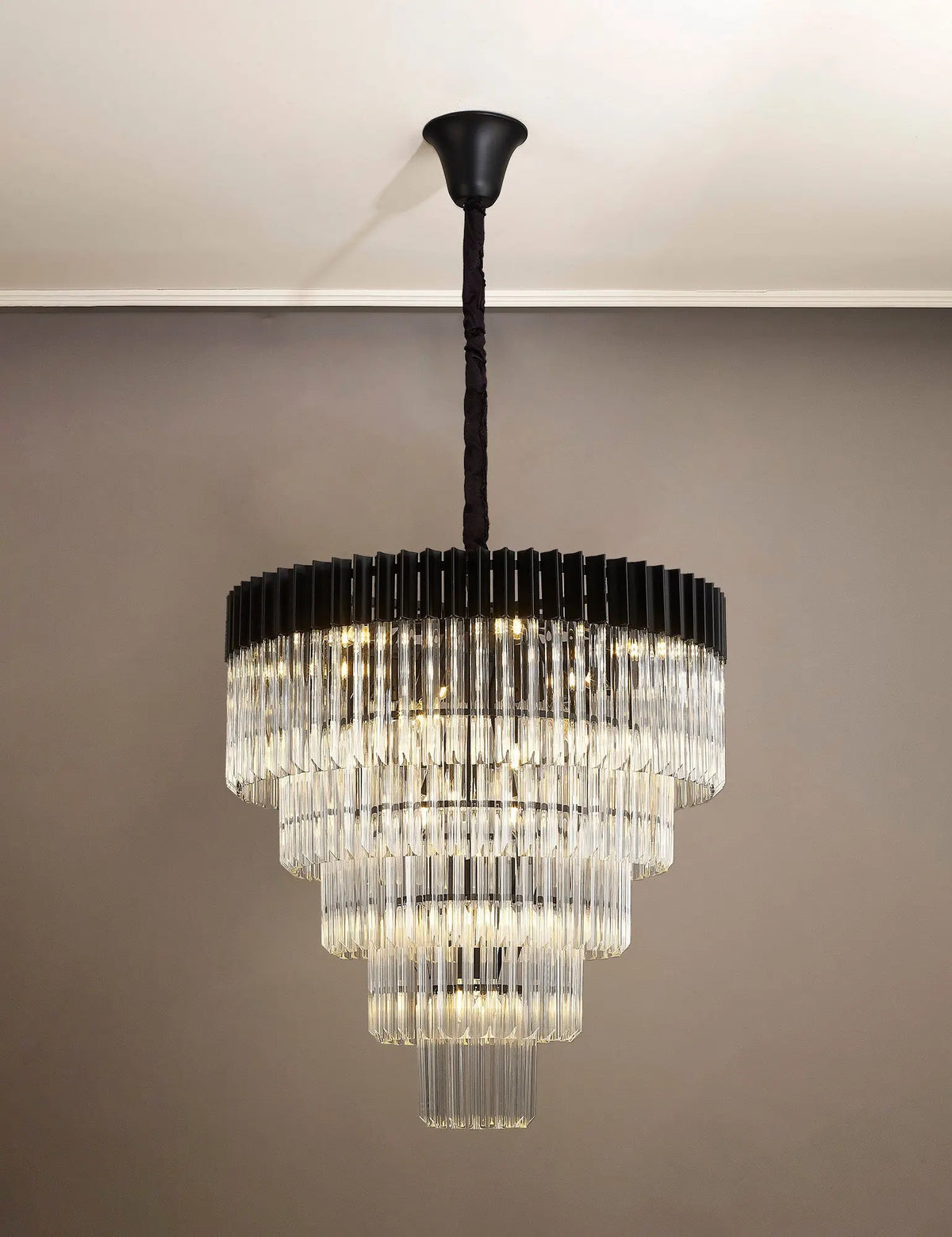 Kiera 19 Light Round Sculpted Glass Pendant Home Store Living