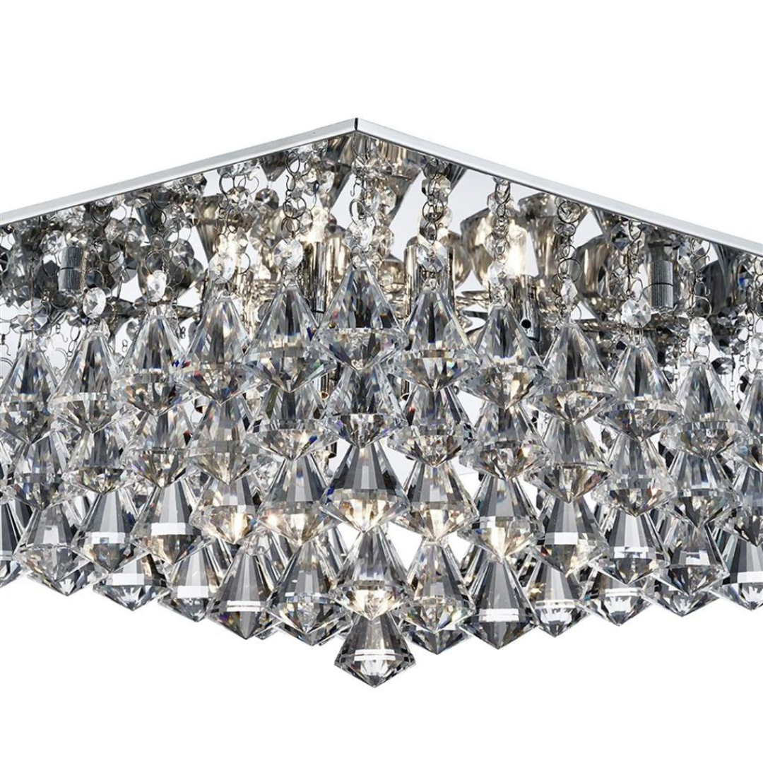 Savannah Pyramid Crystal Drops Ceiling Light Home Store Living