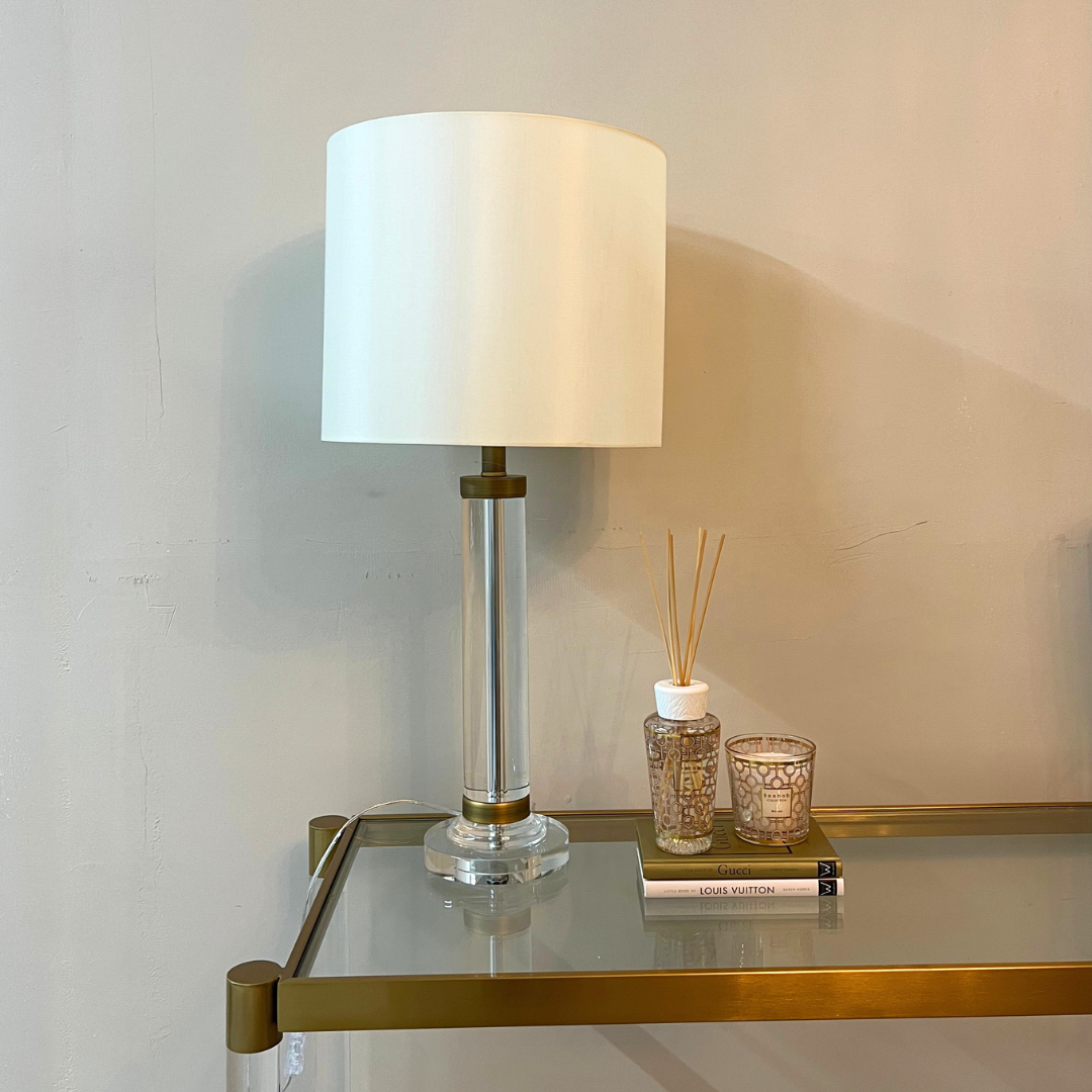 Treviso Brushed Gold Glass Table Lamp Home Store Living