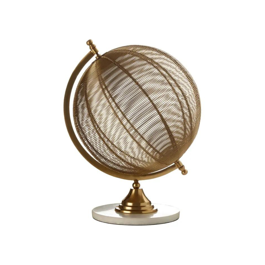 Enora Gold Globe Sculpture Home Store Living