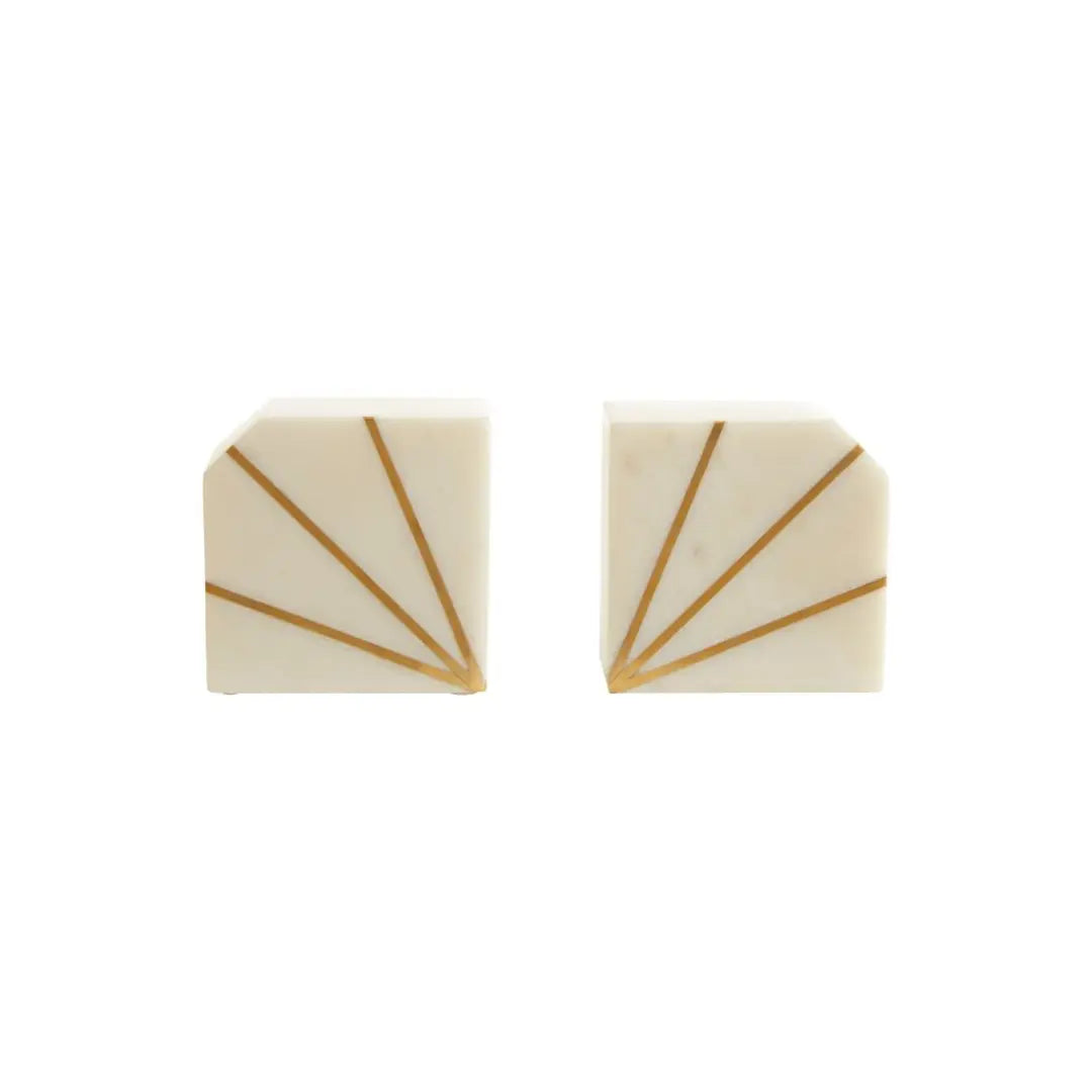Sena Marble & Gold Bookends (Set of 2) Home Store Living