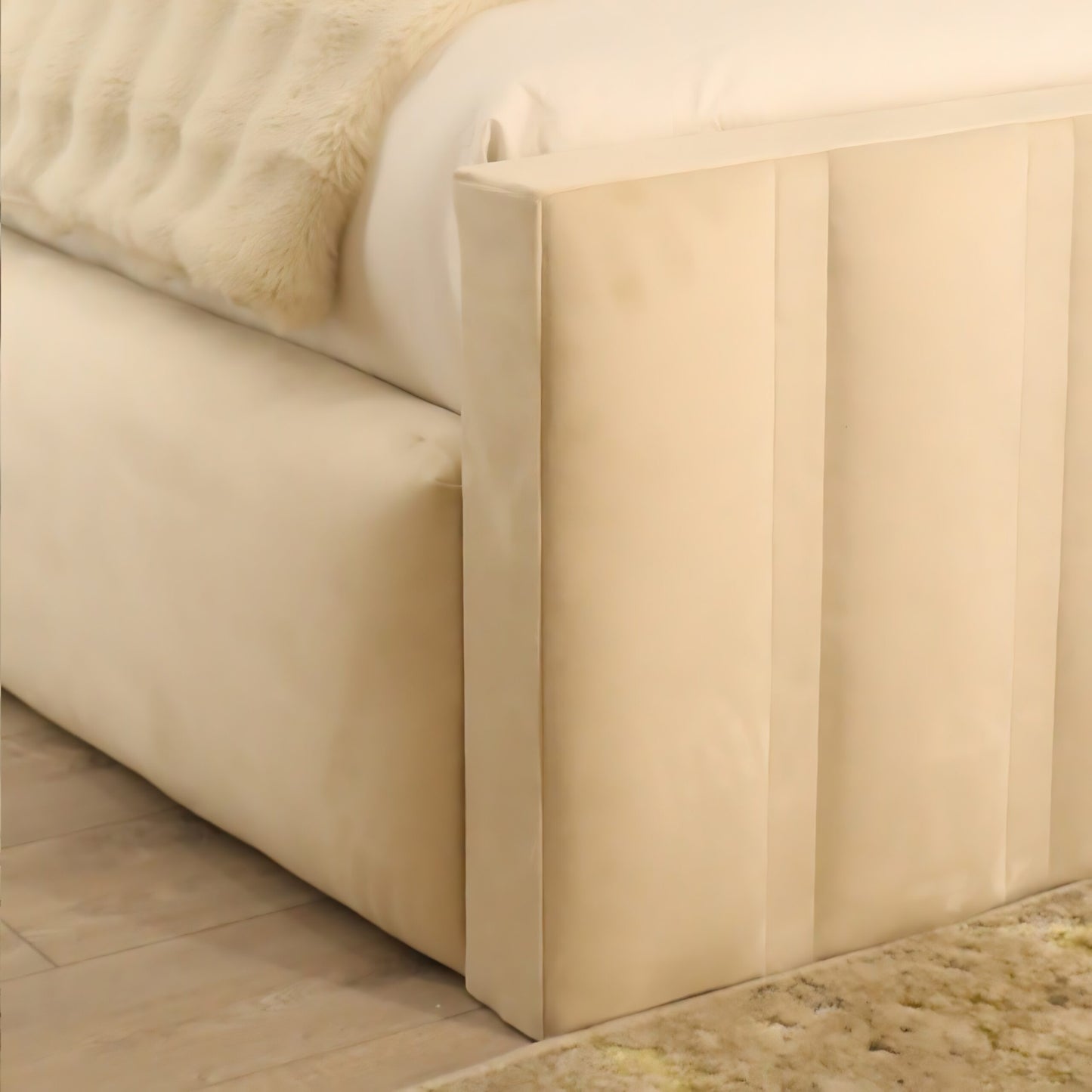 Venus Cream Panel Bed