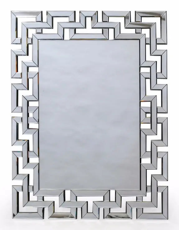 Large Rectangular "Grecian Key" Venetian Mirror Mcgowan and rutherford