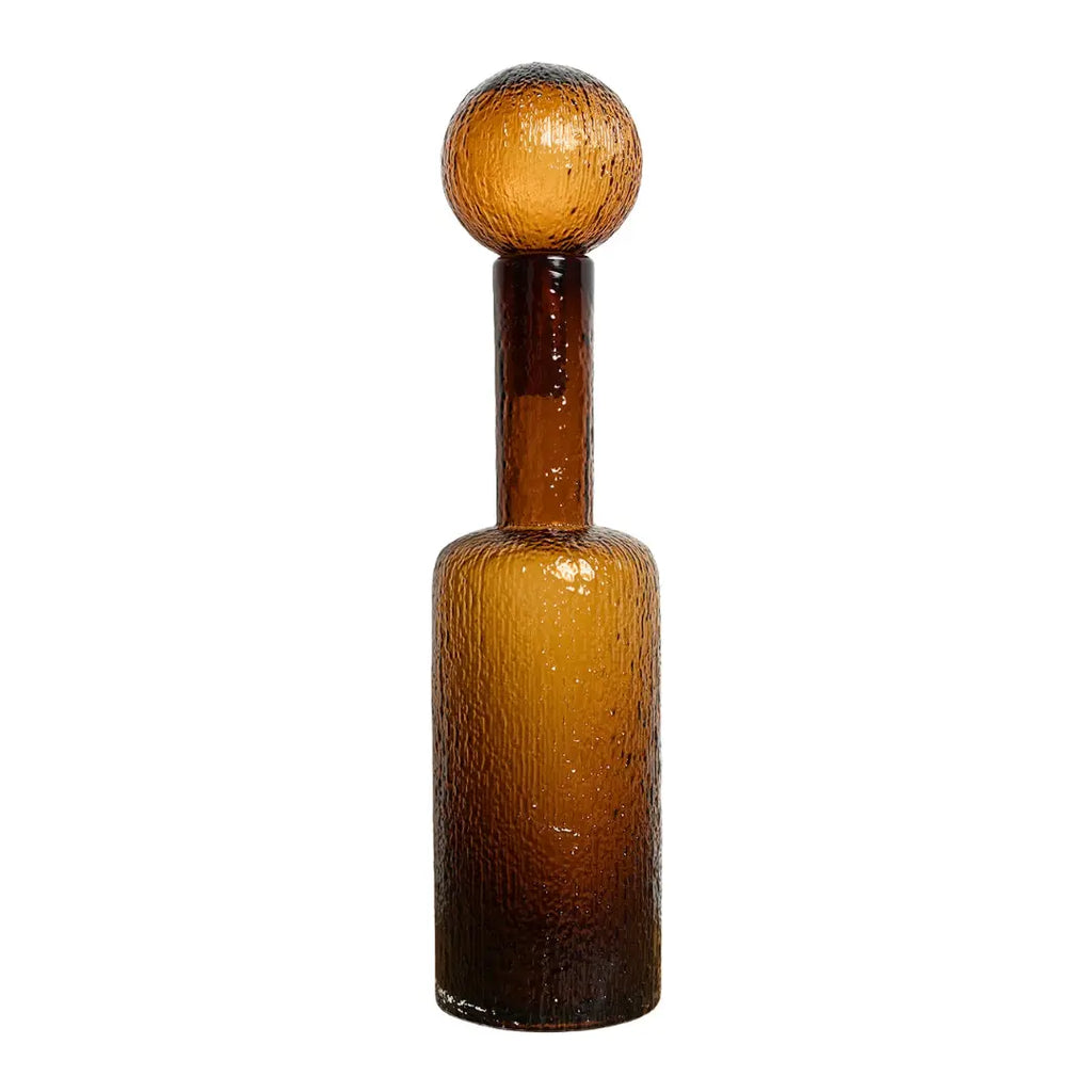 50cm Amber Decorative Glass Bottle with Lid - Home Store Living