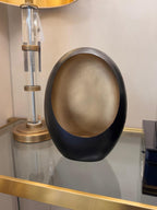 Black & Gold Egg-Shaped Candle Holder richmond Interiors