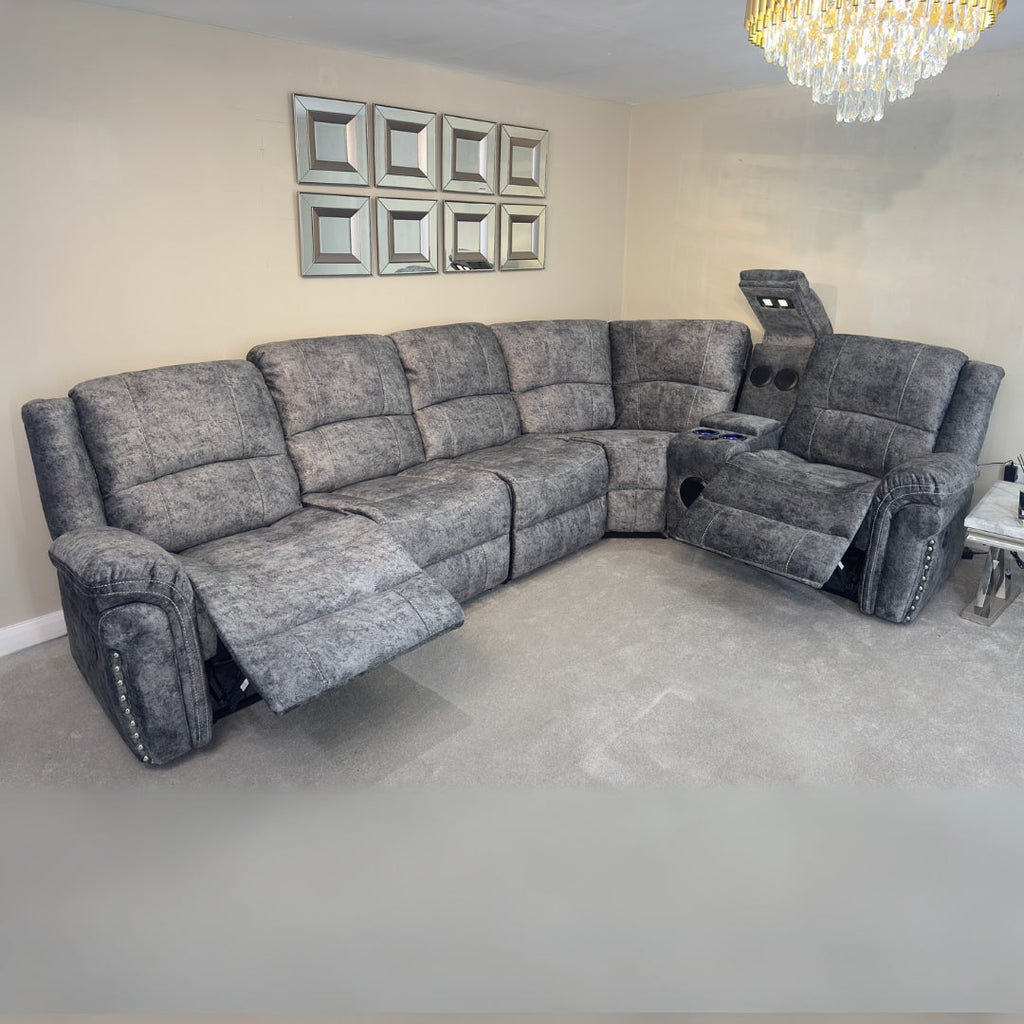 Left-Hand Facing Galaxy Power Recliner Corner Sofa Home Store Living