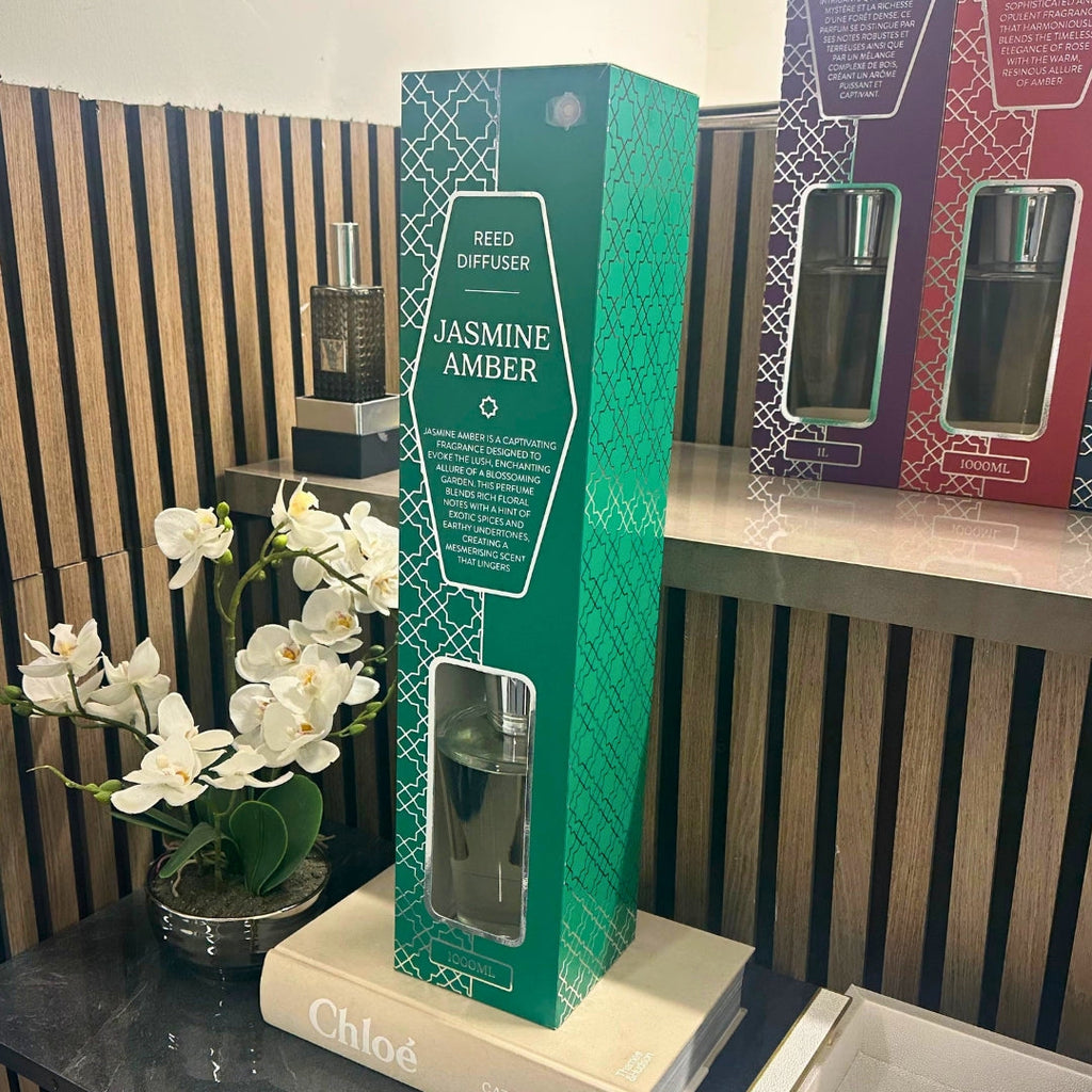 Jasmine & Amber 1000ml Reed Diffuser sil interiors