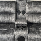 FIRST DRAFT Cheshire Electric Recliner Corner Sofa in Resilient Grey Velvet Fabric Home Store Living