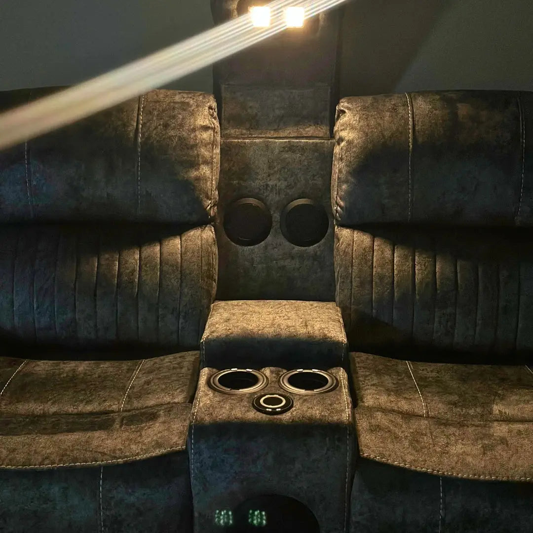 FIRST DRAFT Cheshire Electric Recliner Corner Sofa in Resilient Grey Velvet Fabric Home Store Living
