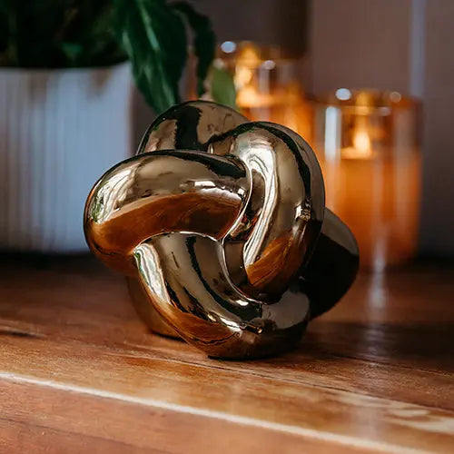 13.2cm Knot Bronze Ceramic Sculpture Decoration Lina Home