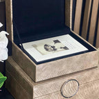 Taupe Faux Snake Leather Storage Boxes (Set of 2) CIMC