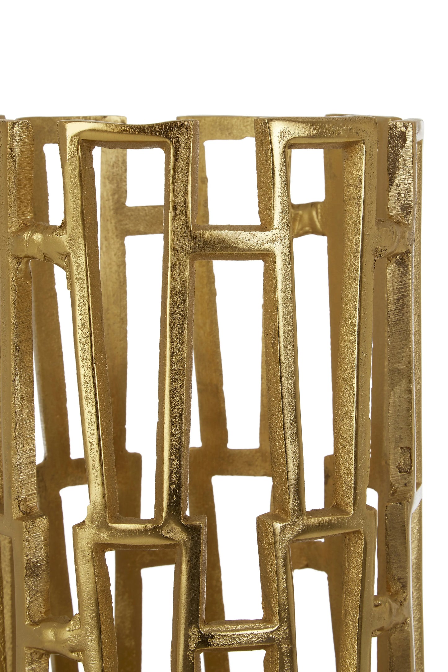 Delhi Gold Aluminium Geometric Candle Holder - Home Store Living