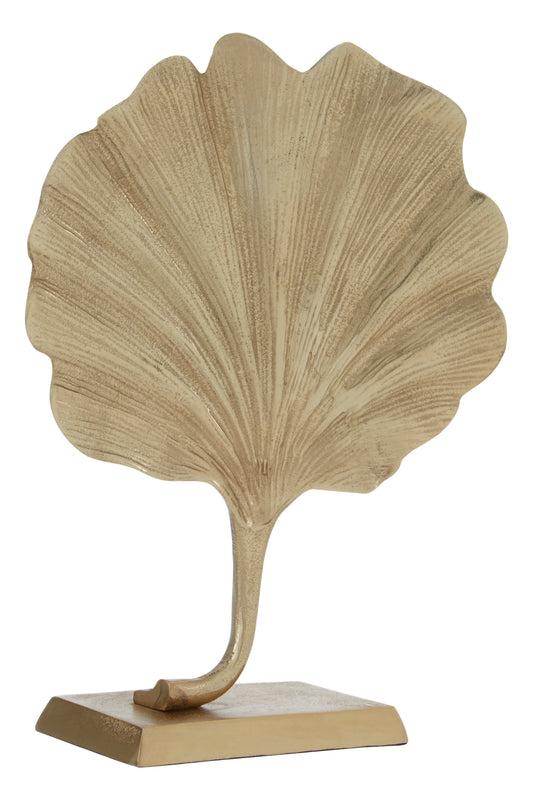 Prota Gold Finish Ginkgo Leaf Sculpture Home Store Living