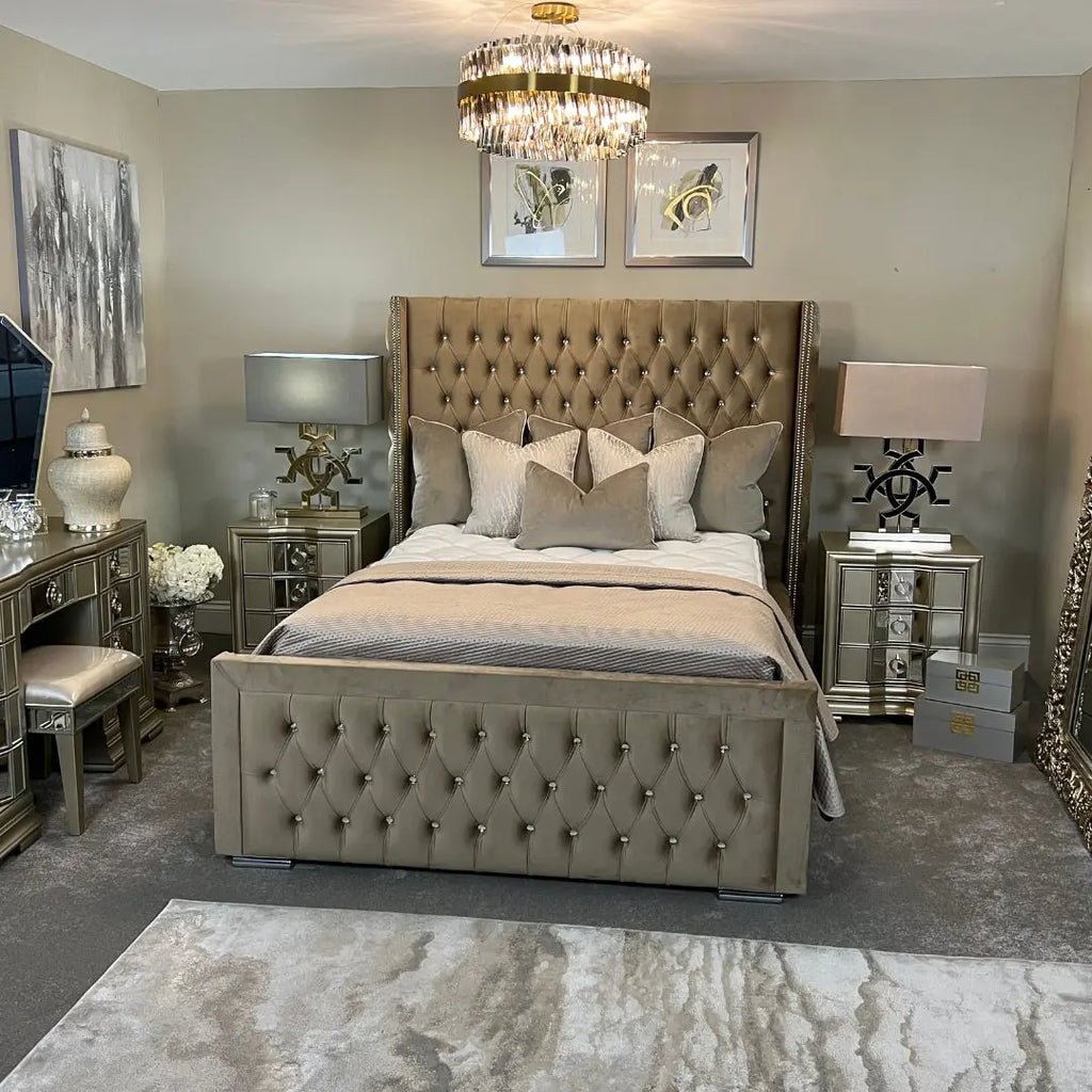 Ambassador Velvet Wing Bed Home Store Living