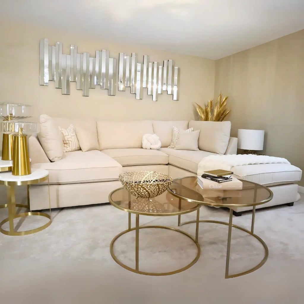 Carnaby Beige U Shaped Corner Sofa Home Store Living