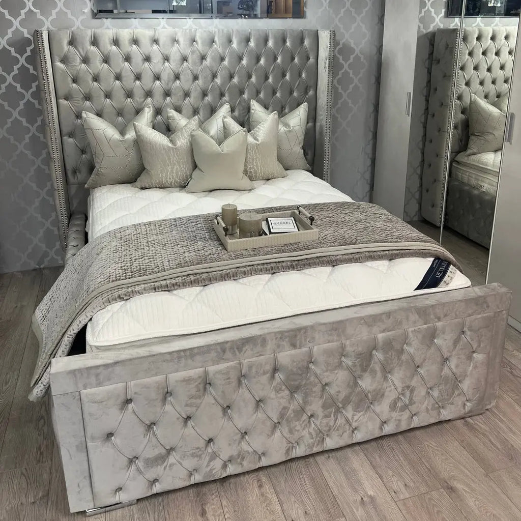 Ambassador Velvet Wing Bed Home Store Living