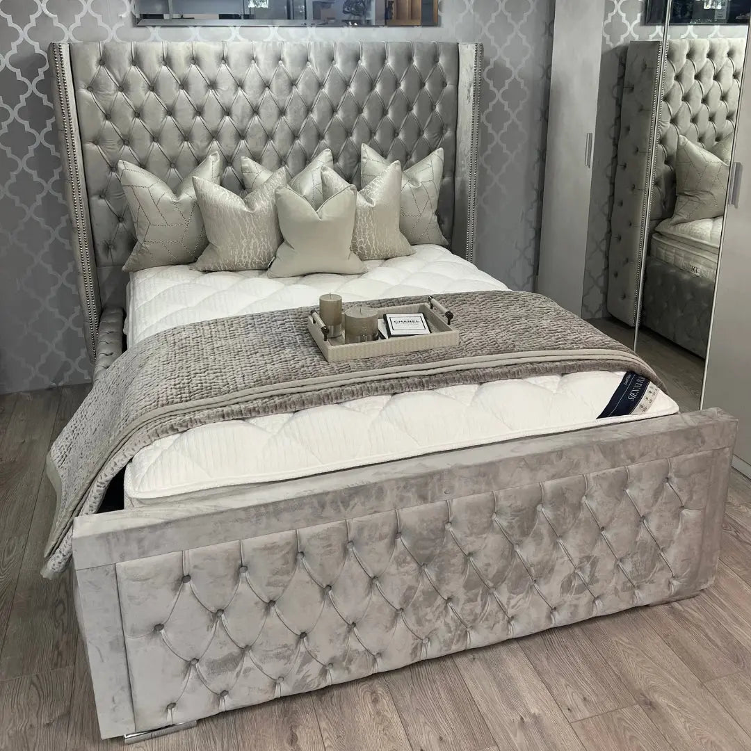 Ambassador Velvet Wing Bed Home Store Living