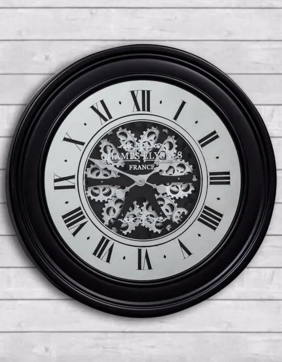 Mirrored Antique Gear Wall Clock Mcgowan and rutherford