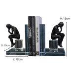 Black Thinking Figure Luxury Crystal Bookends Ivan