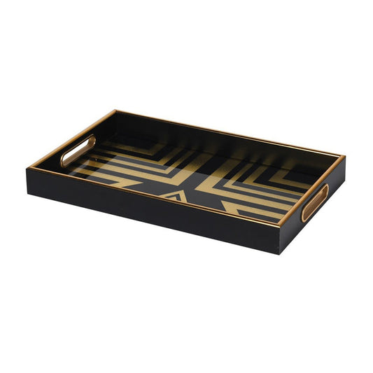 Art Deco Black/Gold Tray Home Store Living