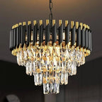 Black Aluminium Crystal Ceiling Light China