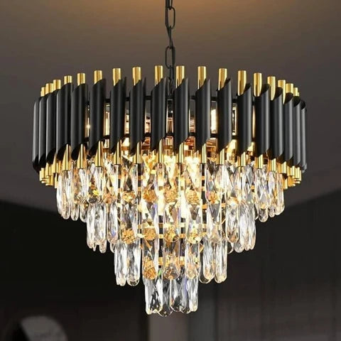 Black Aluminium Crystal Ceiling Light China