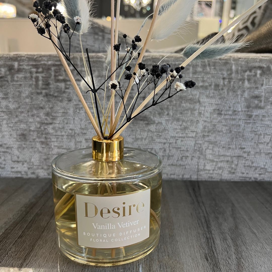 Desire Vanilla Scented Grey Pampas Diffuser 500ml