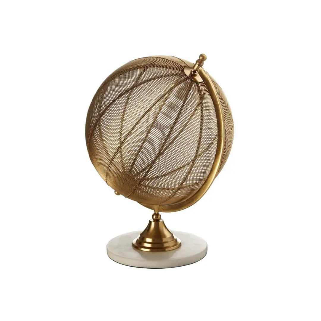 Enora Gold Globe Sculpture Home Store Living