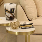 Perlato Marble White and Stainless Steel Nested Side Tables (Set of 2) Home Store Living