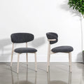 Amiri Open-Back Fabric Dining Chairs with Wood Effect Finish Indus Valley