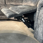 FIRST DRAFT Cheshire Electric Recliner Corner Sofa in Resilient Grey Velvet Fabric Home Store Living