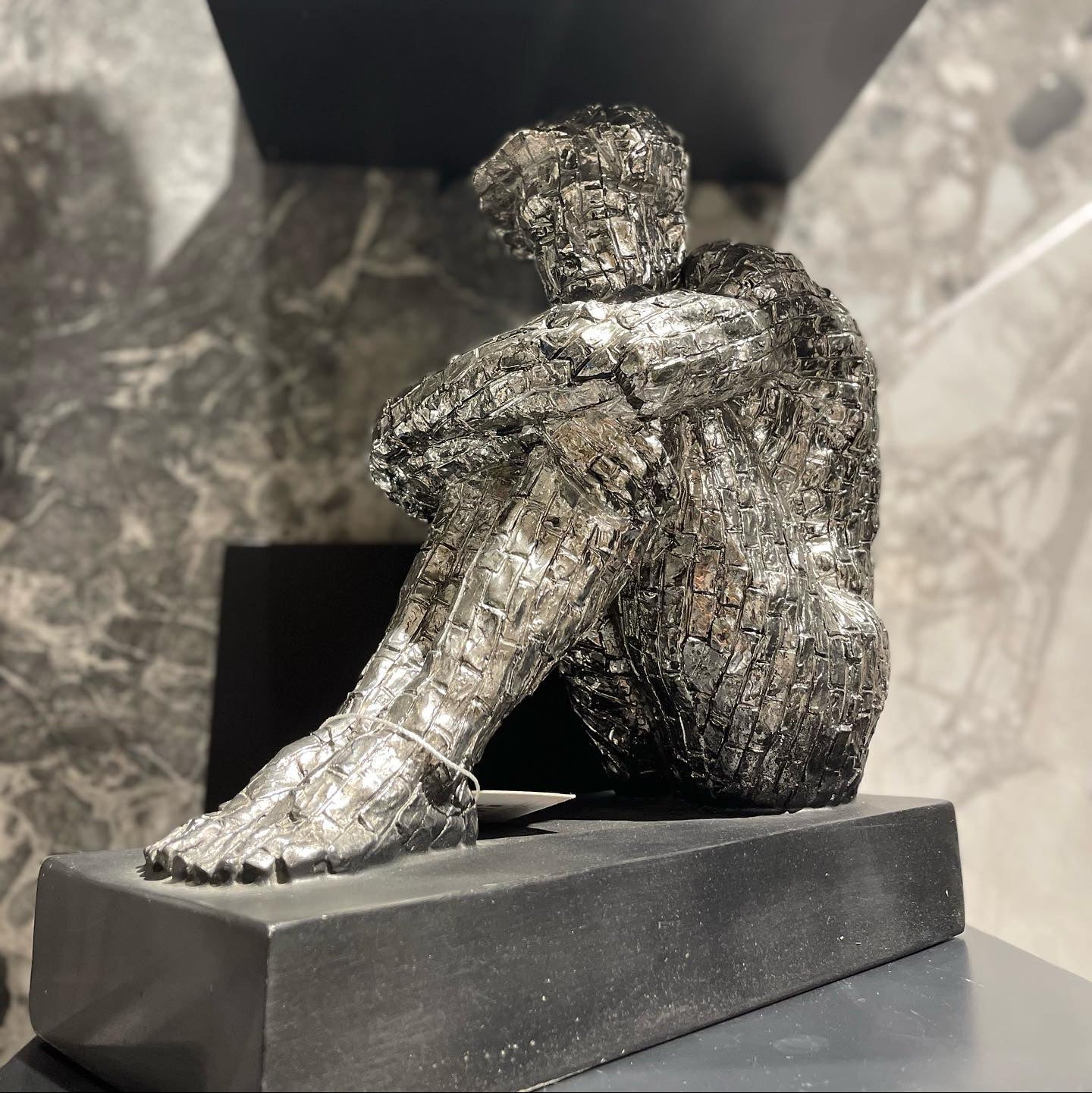 Man Sitting Sculpture 13” Not specified