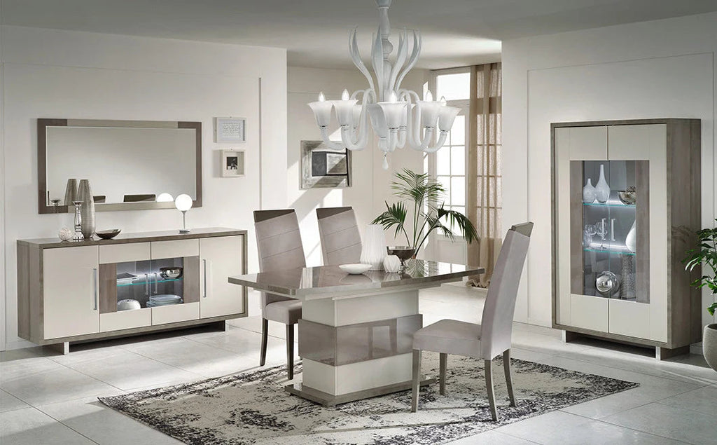 Large Royal Grey High Gloss LED Sideboard san martino