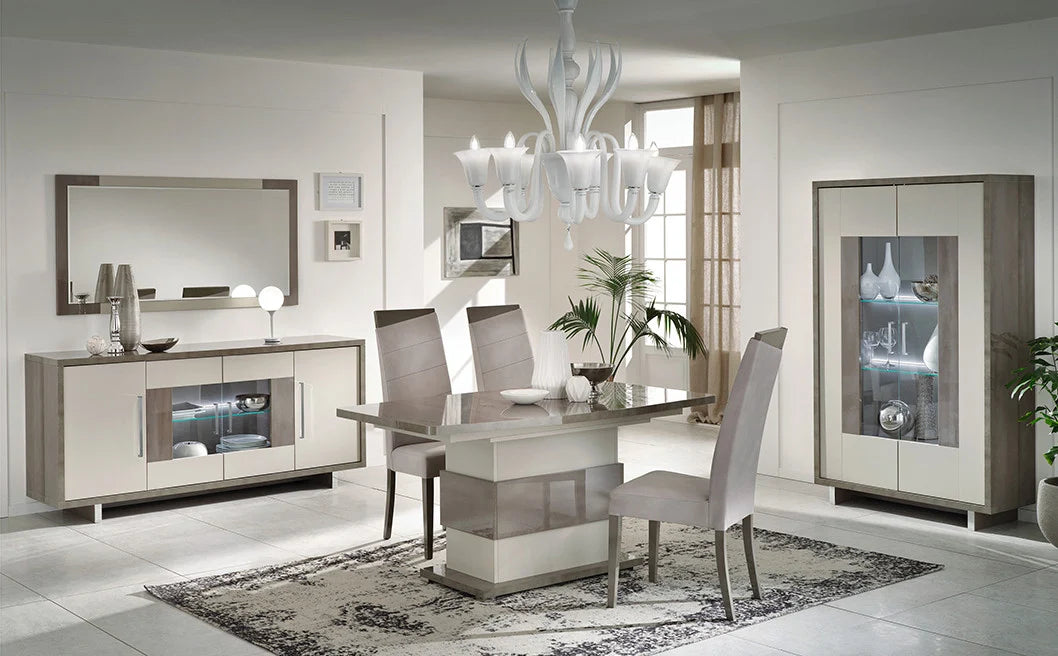 Large Royal Grey High Gloss LED Sideboard san martino