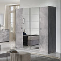 Debora Grey High Gloss 4 Door Wardrobe san martino