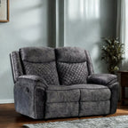 Normandy 2 Seater Grey Velvet Manual Recliner Sofa rs furniture