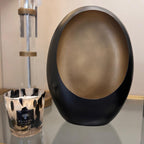 Black & Gold Egg-Shaped Candle Holder richmond Interiors